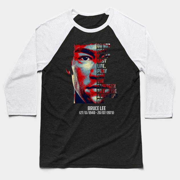 Bruce Dragon Legend Movie Bruce Jeet Kune Do Baseball T-Shirt by Garmentcrooks